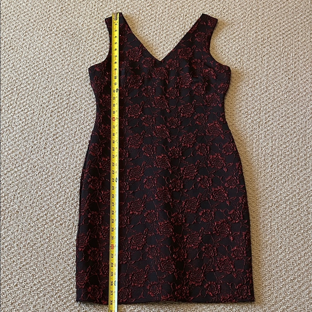 Elegant Black and Red Floral Dress